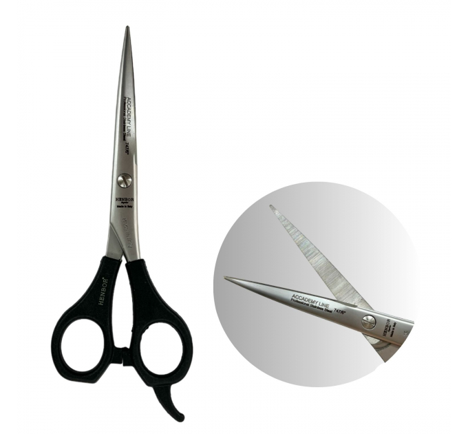 Професійні перукарські ножиці Henbor Італія (155 мм, чорна ручка)