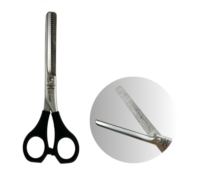 Професійні філірувальні ножиці Henbor Італія (155 мм, 1 лезо, чорні) Y